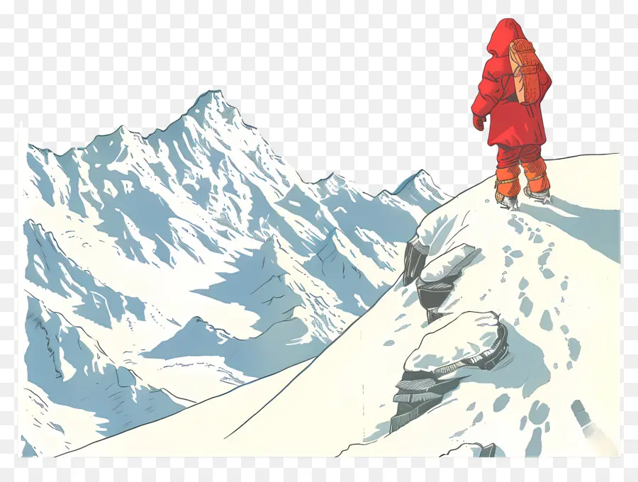 Esquimau，Alpiniste En Rouge PNG