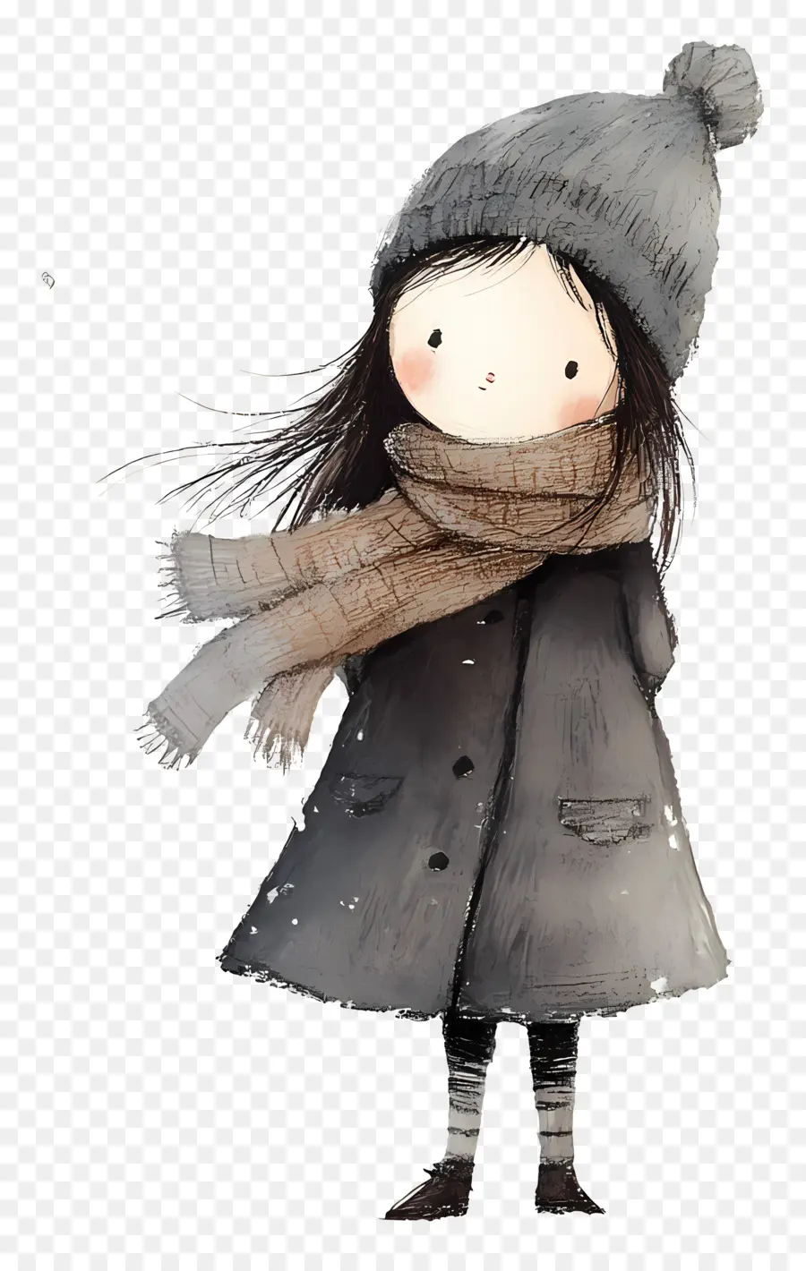 Fille D'hiver，Portrait D'hiver PNG