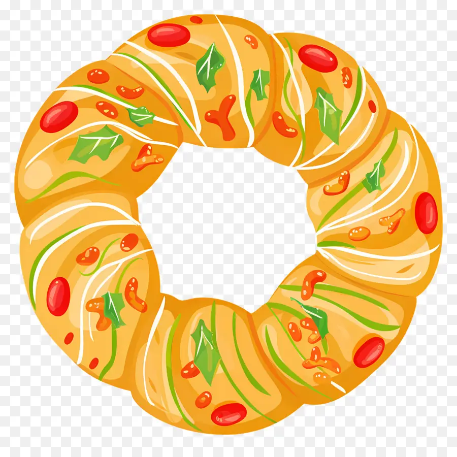 Pain De Noël Espagnol，Couronne De Pain Décorative PNG