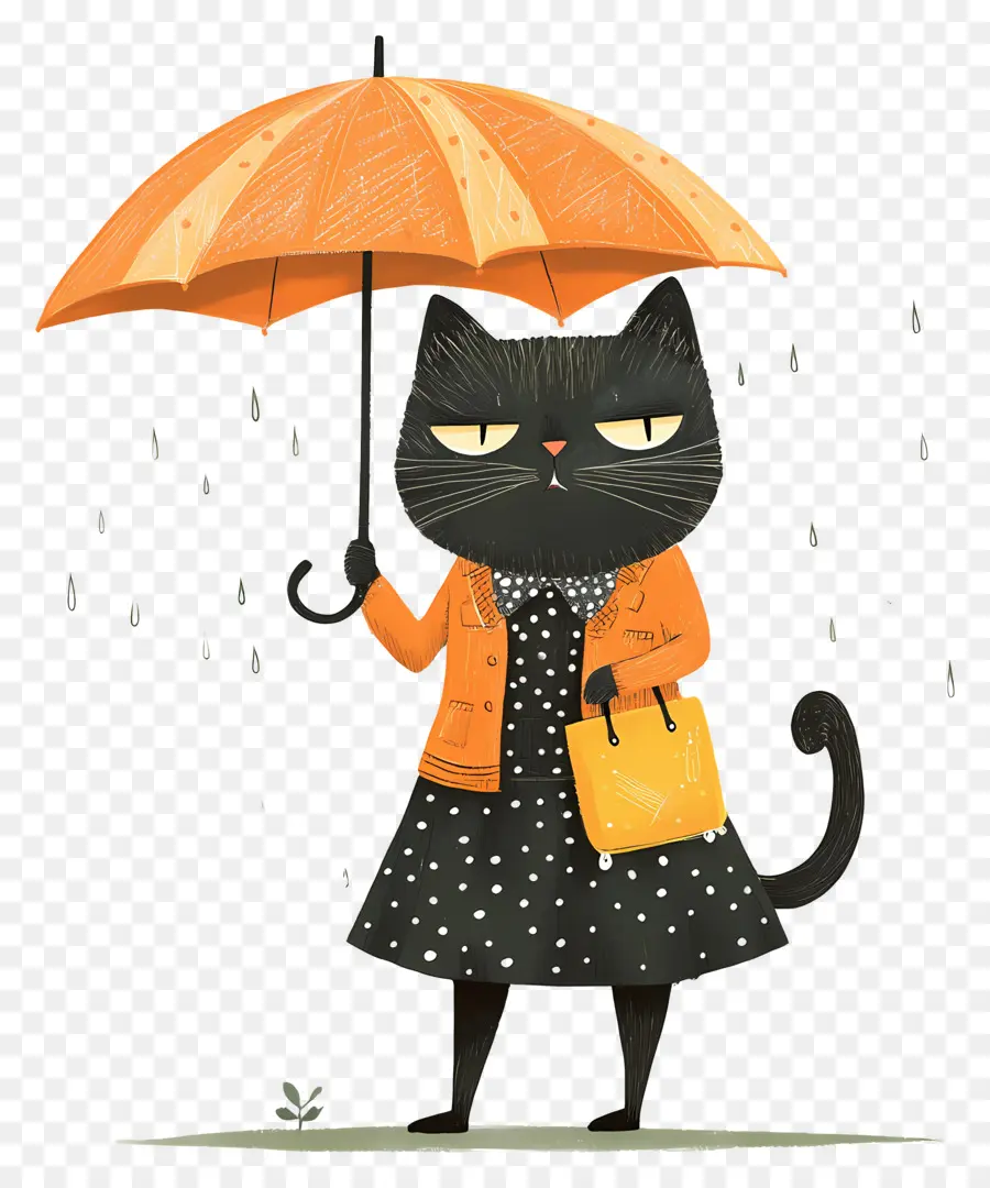 Chat Animé，Chat Avec Parapluie PNG