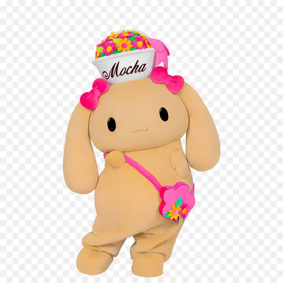 Moka，Lapin Marron Avec Des Fleurs PNG