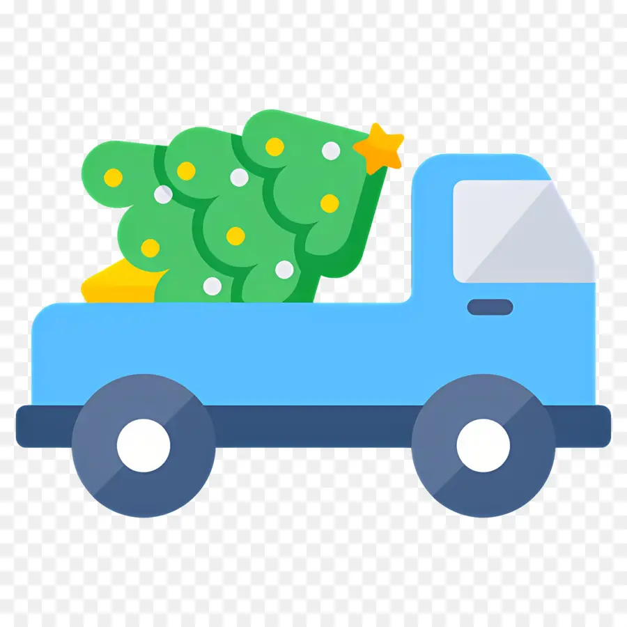 Camion De Noël，Camion Avec Arbre De Noël PNG