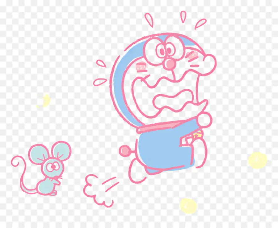 Doraemon，Chat Bleu Qui Court PNG