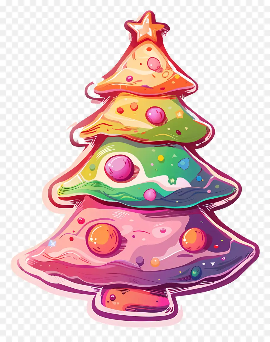 Biscuit De Noël，Sapin De Noël Coloré PNG