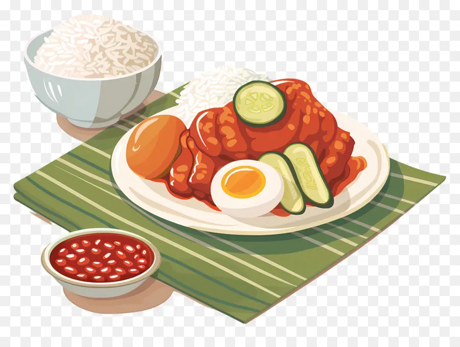 Nasi Gros，Assiette De Nourriture PNG