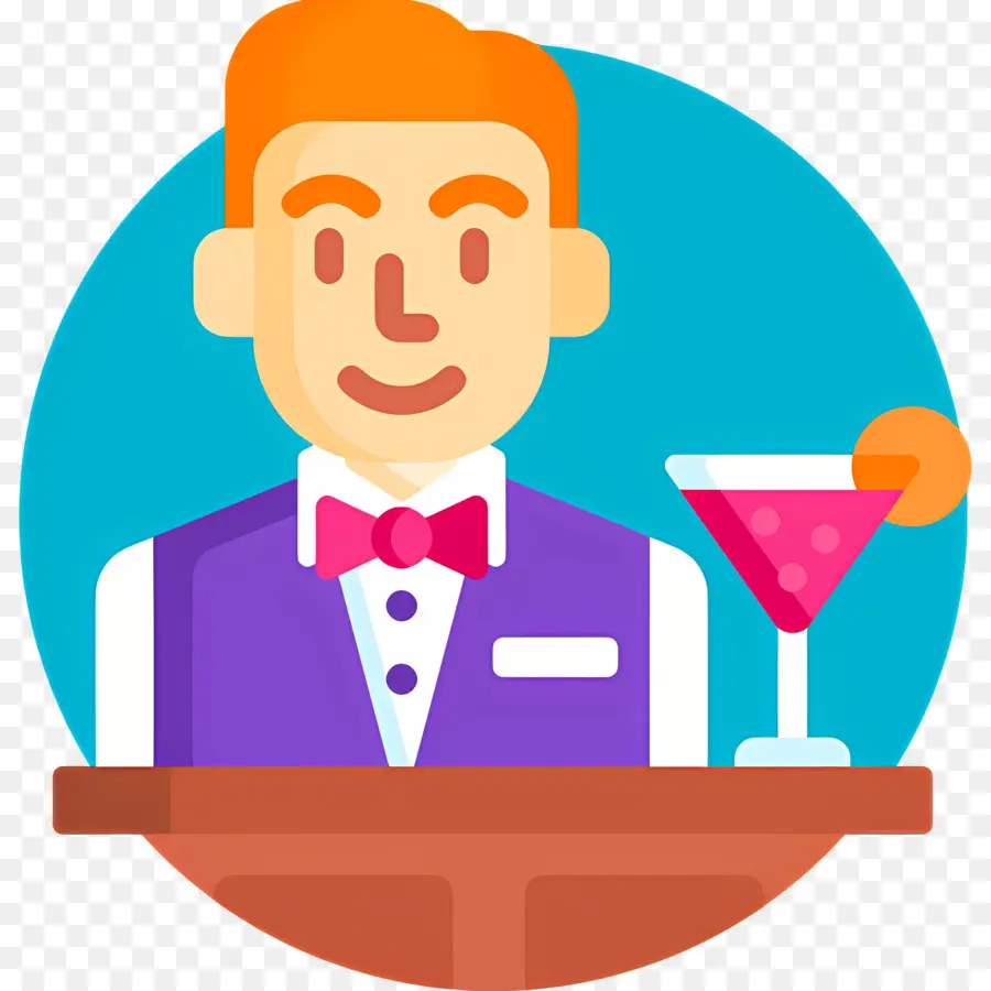 Barman，Barman Avec Cocktail PNG