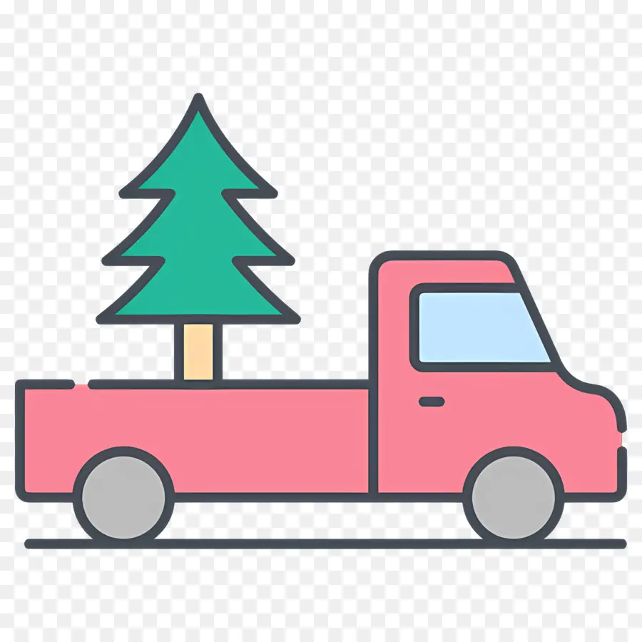 Camion De Noël，Sapin De Noël Sur Camion PNG