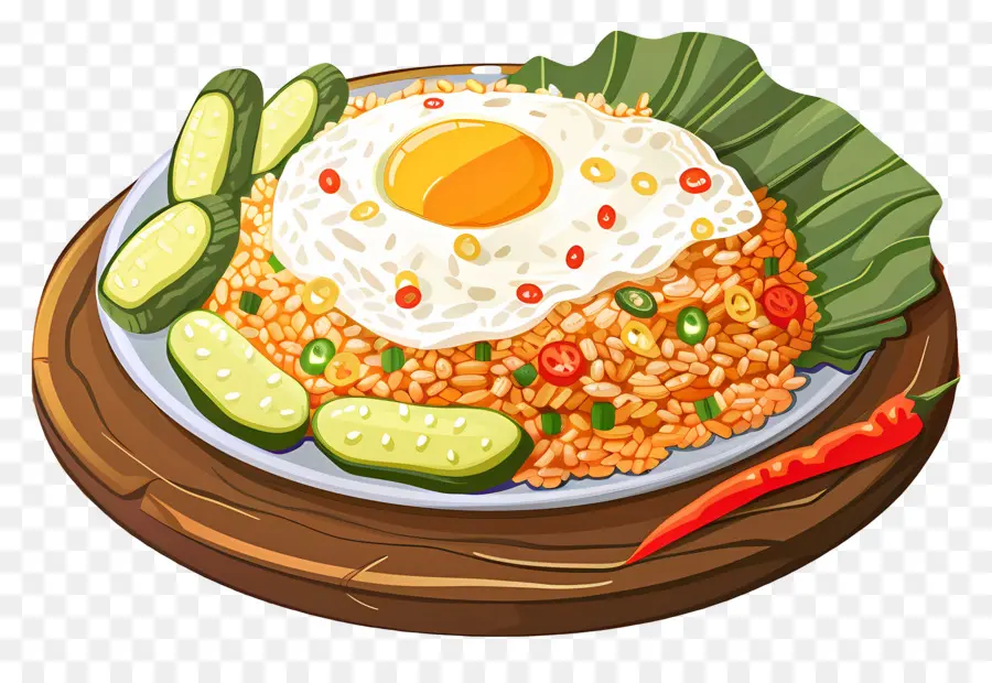 Nasi Gros，Riz Frit PNG