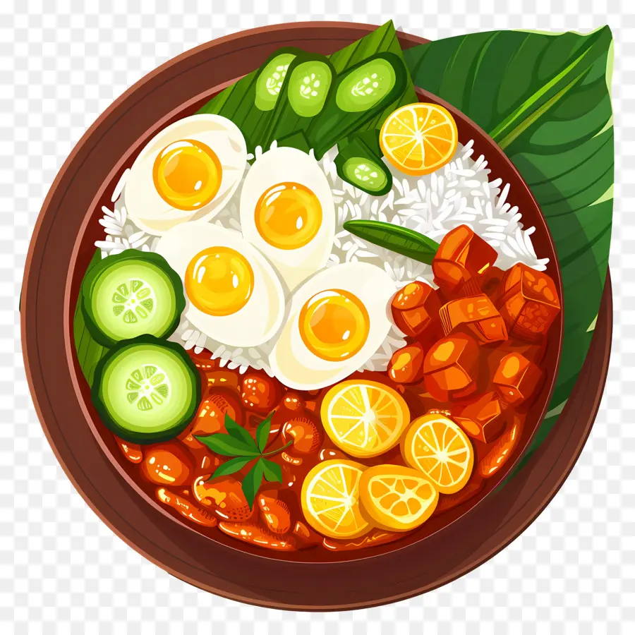 Nasi Gros，Riz Et Curry PNG