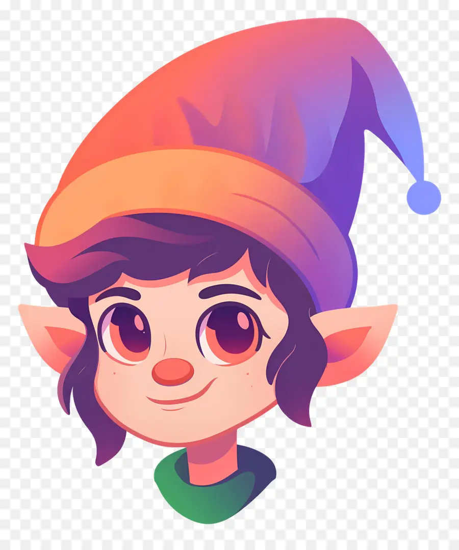 Elfe De Noël，Elfe Avec Un Chapeau Coloré PNG