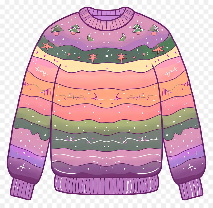 Pull De Noël，Pull à Motif Coloré PNG