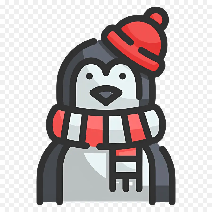 Pingouin De Noël，Pingouin Au Chapeau Rouge PNG