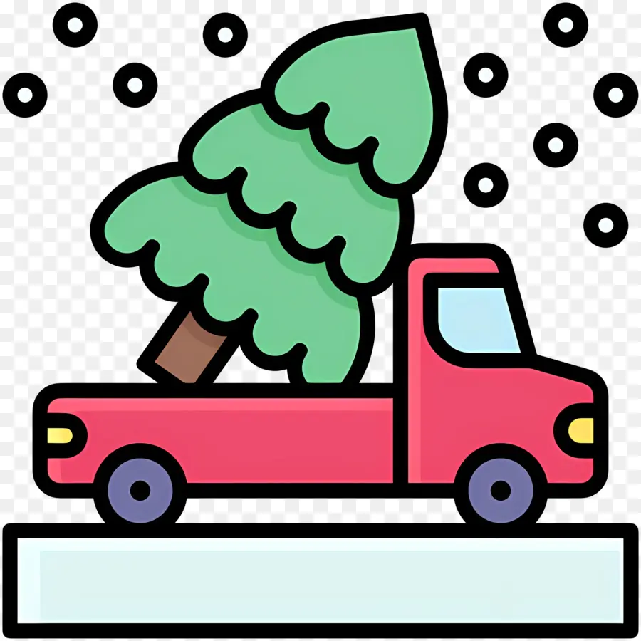 Camion De Noël，Camion Avec Arbre De Noël PNG