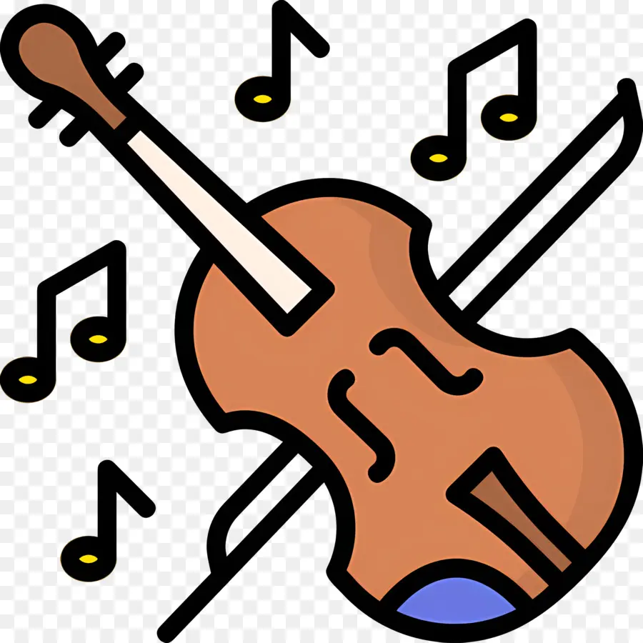 Violon，Violon Avec Notes PNG