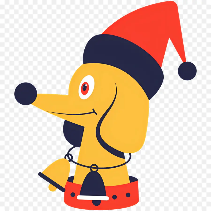 Chien De Noël，Chien Jaune Au Chapeau Rouge PNG