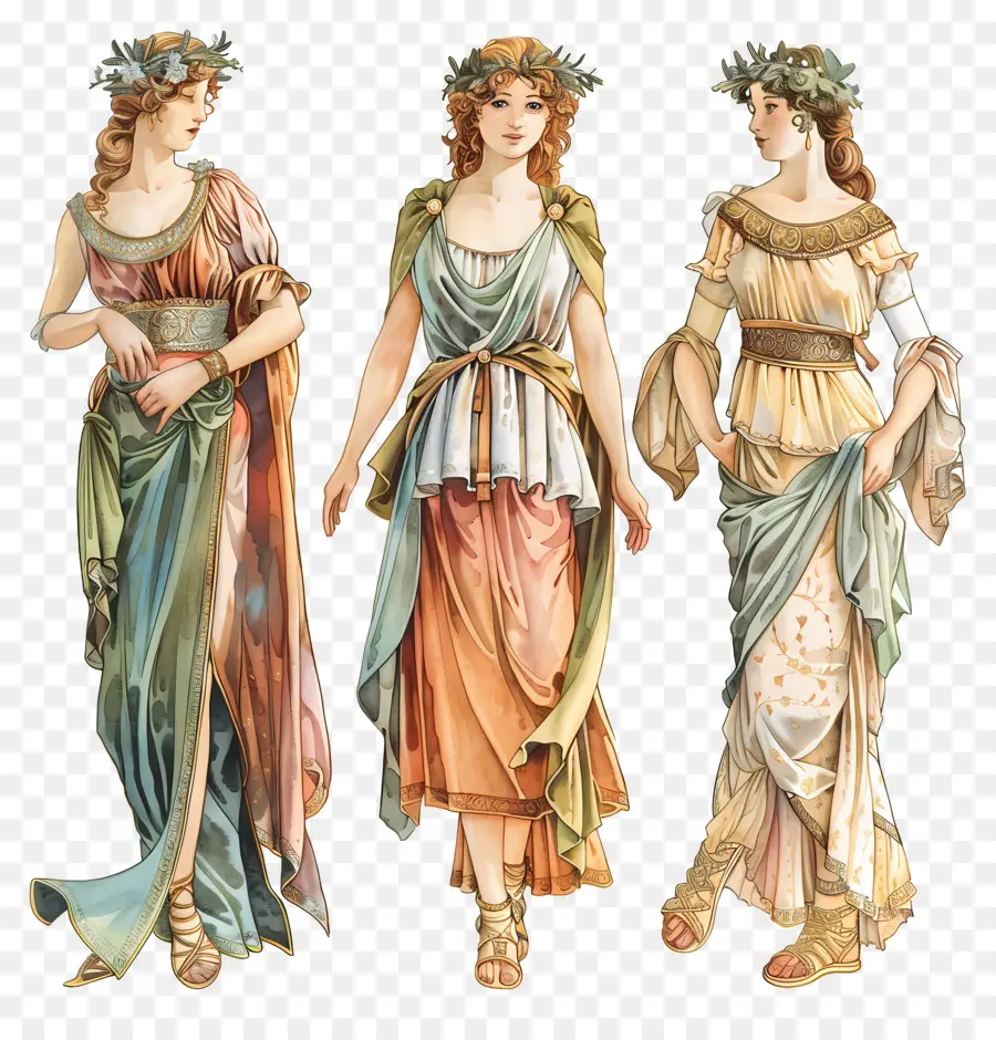 Femme Vintage，Femmes En Robes PNG