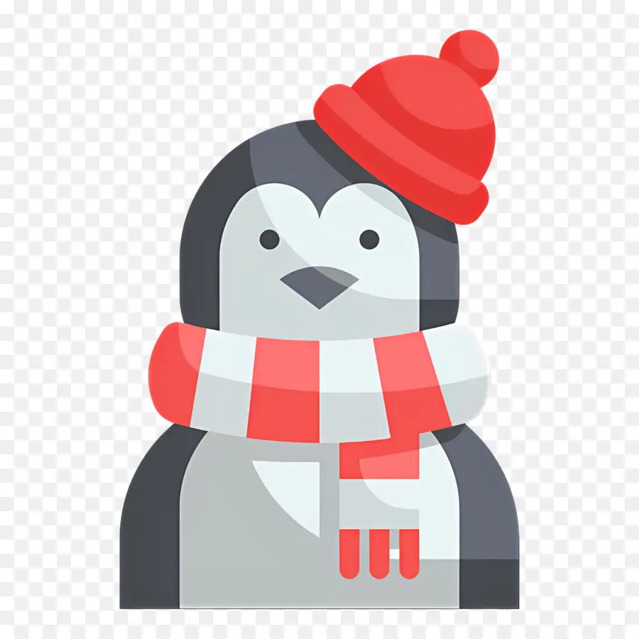 Pingouin De Noël，Pingouin Au Chapeau Rouge PNG