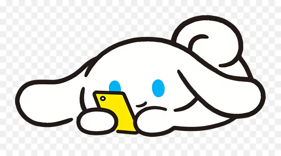 Cannelle，Personnage Blanc Avec Téléphone PNG