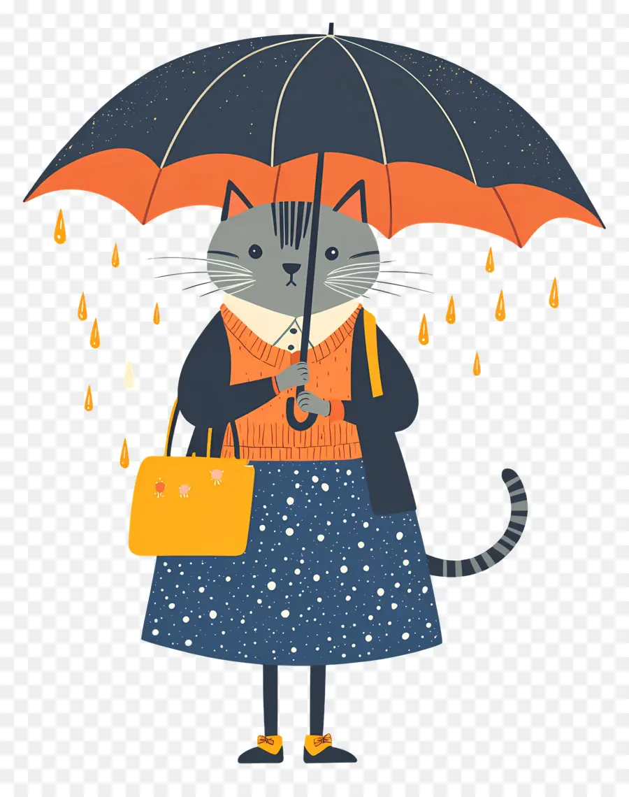 Chat Animé，Chat Avec Parapluie PNG