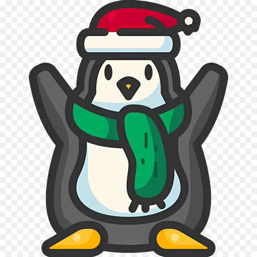 Pingouin De Noël，Pingouin Avec Bonnet De Noel PNG