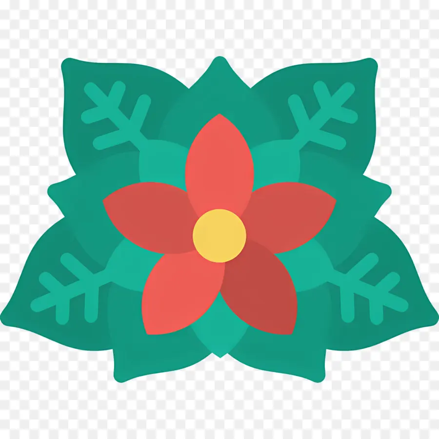 Poinsettia，Fleur Rouge PNG