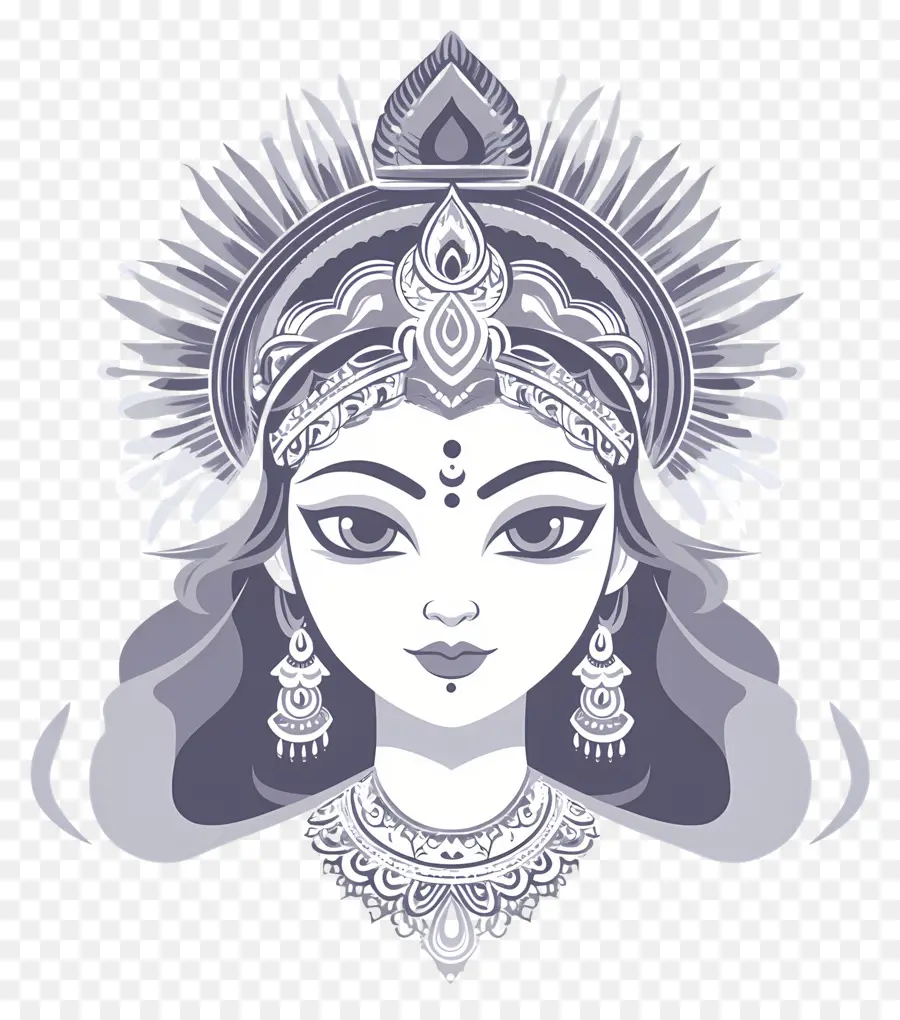 Navratri，Illustration De La Déesse PNG