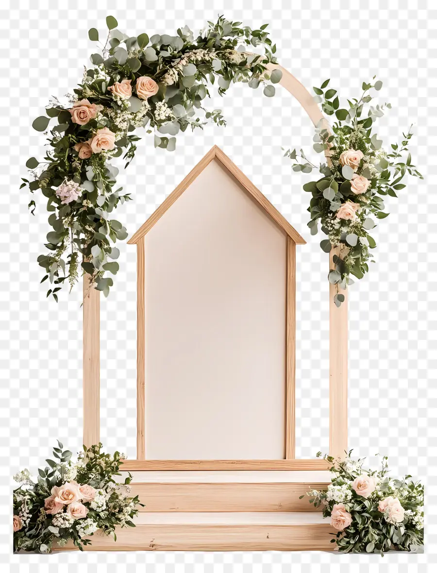 Fond De Fleur De Mariage，Arche Florale PNG