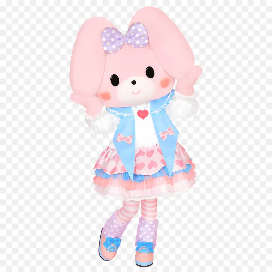 Roonroon Lulu，Fille Lapin Rose PNG