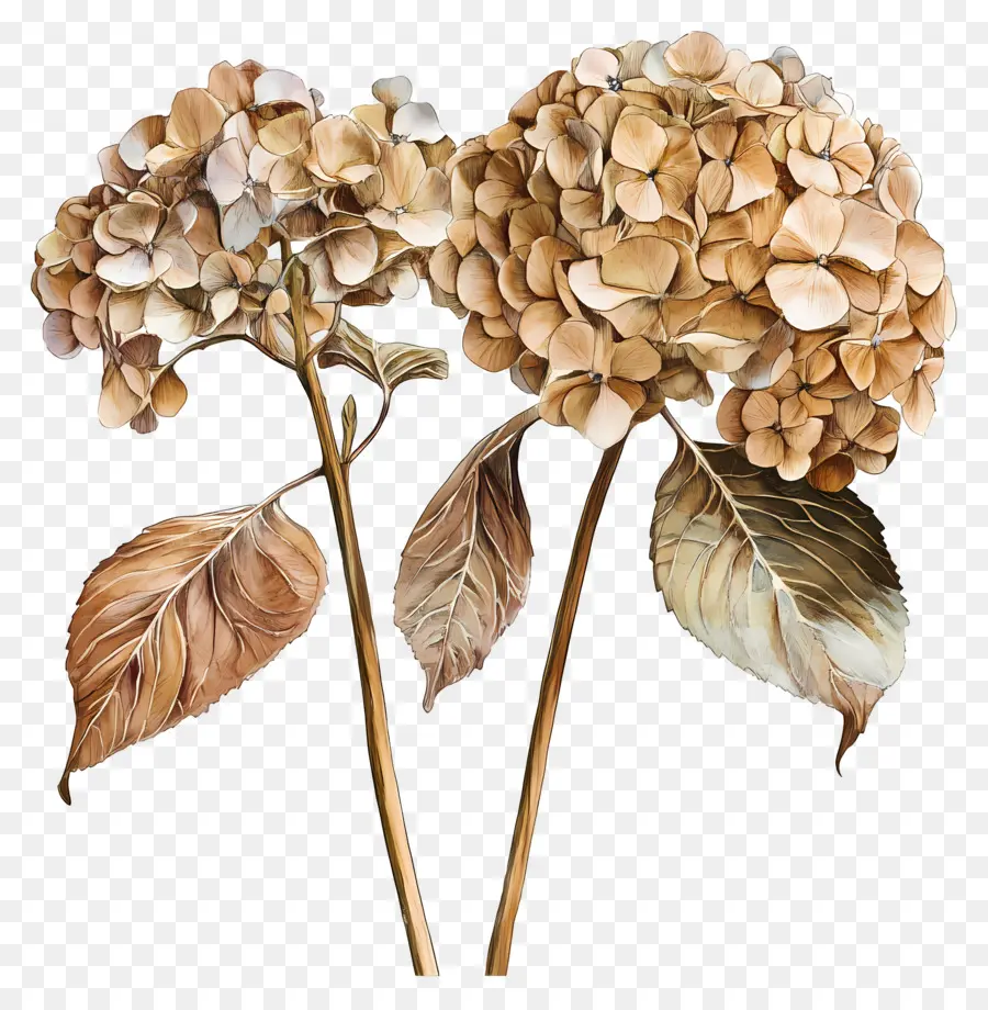 Hortensias Séchés，Tiges D'hortensia Séchées PNG