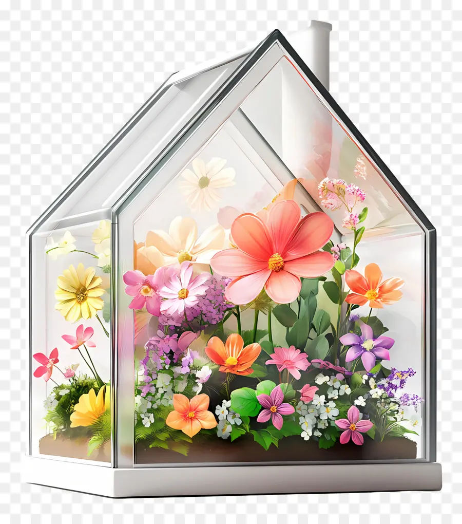 Maison De Fleurs En Verre，Maison Fleurie PNG