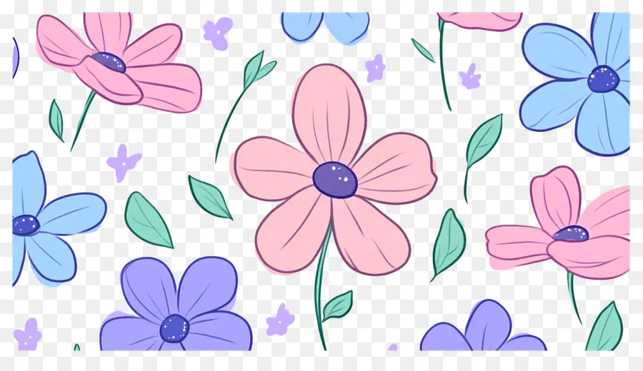 Fond De Fleurs，Fleurs De Dessin Animé PNG