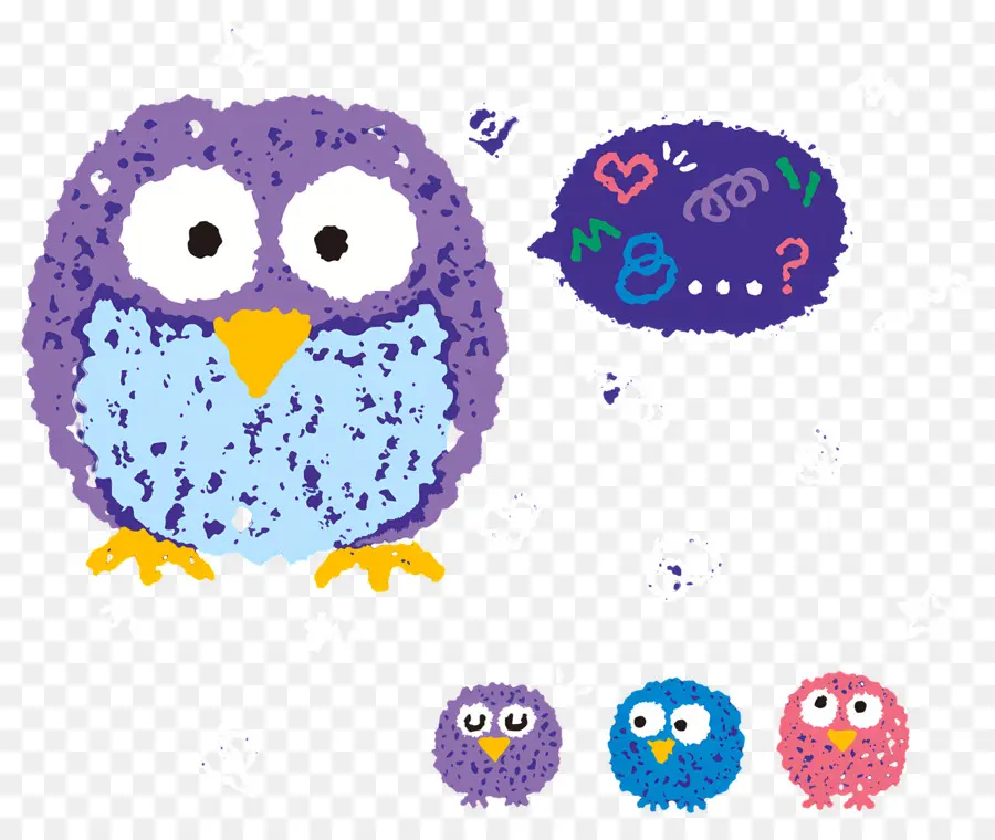 Hootyhoots，Hibou Violet PNG