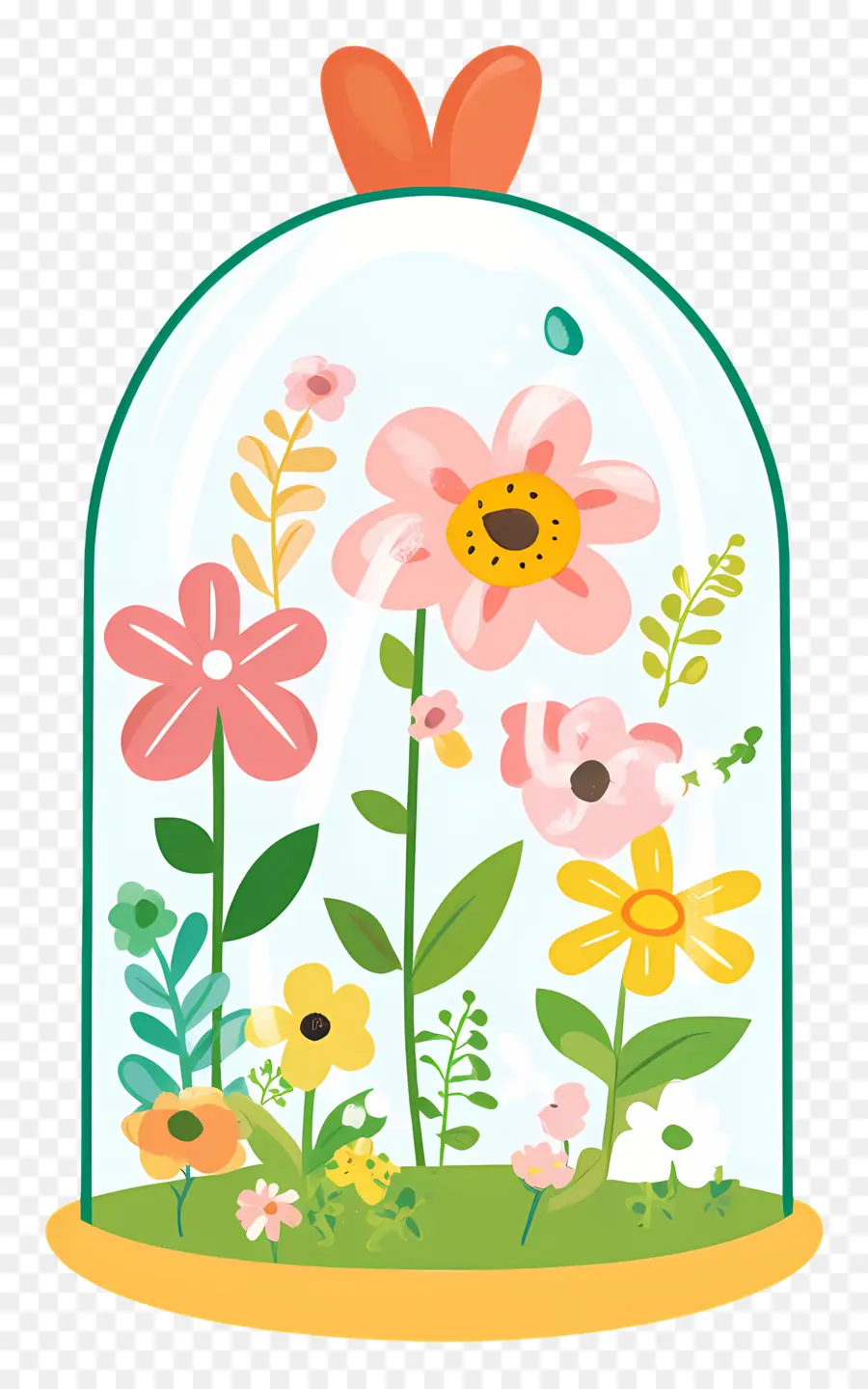 Maison De Fleurs En Verre，Fleurs Colorées PNG