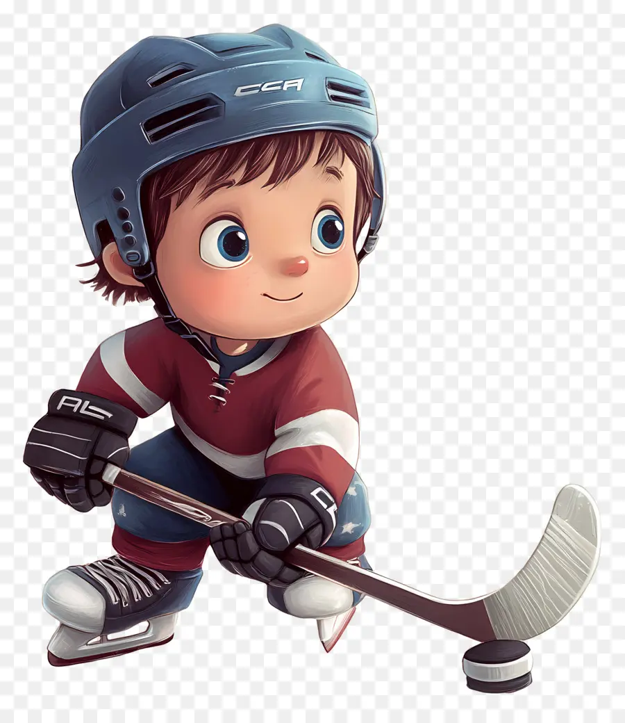 Garçon De Hockey，Enfant En Tenue De Hockey PNG