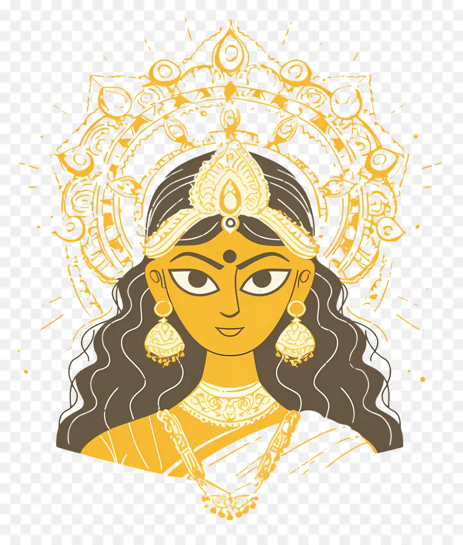 Navratri，Illustration De La Déesse PNG