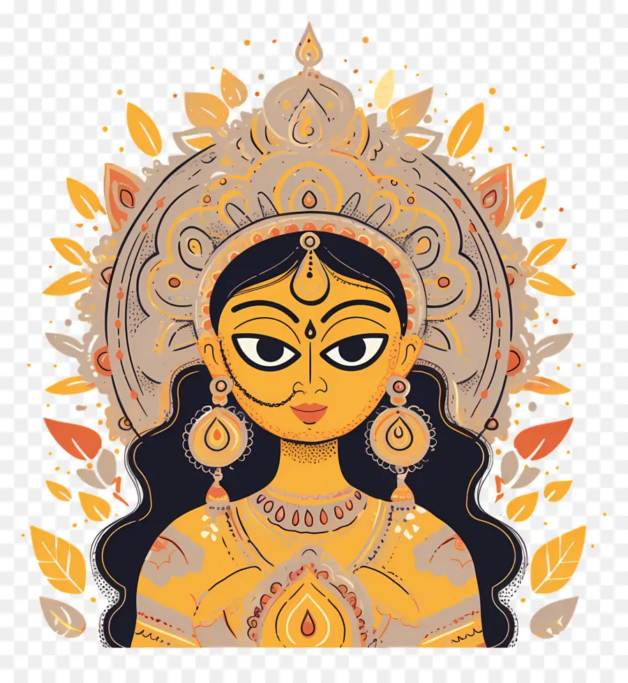 Navratri，Illustration De La Déesse PNG