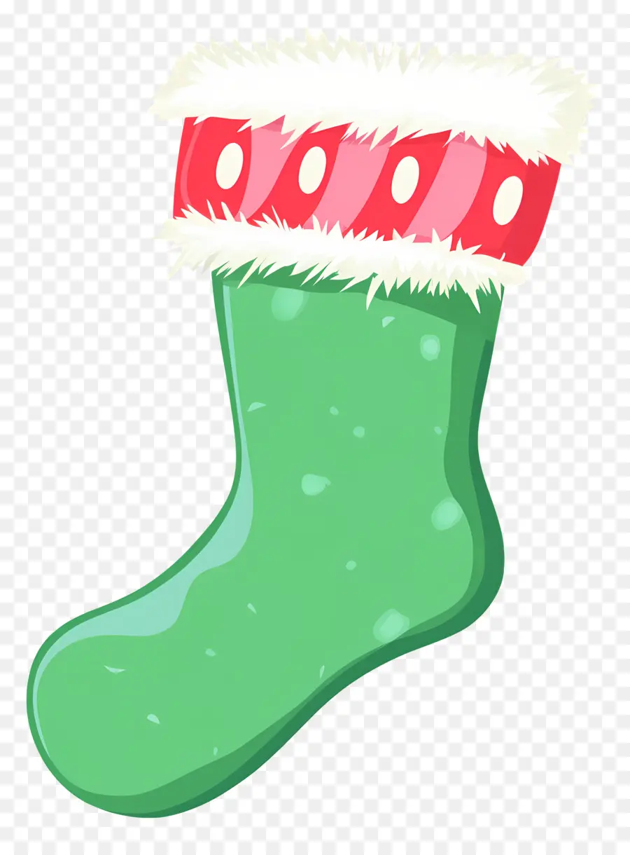 Chaussettes De Noël，Bas Vert PNG