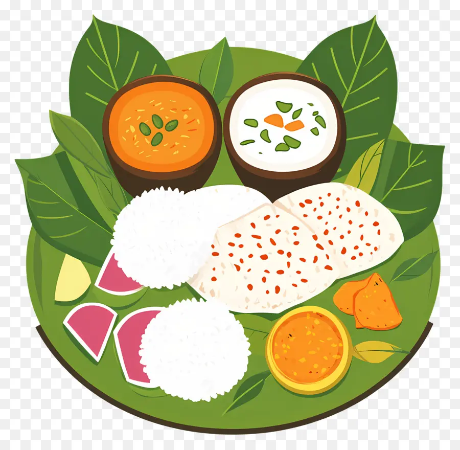 Thali Indien，Illustration De Repas Indien PNG