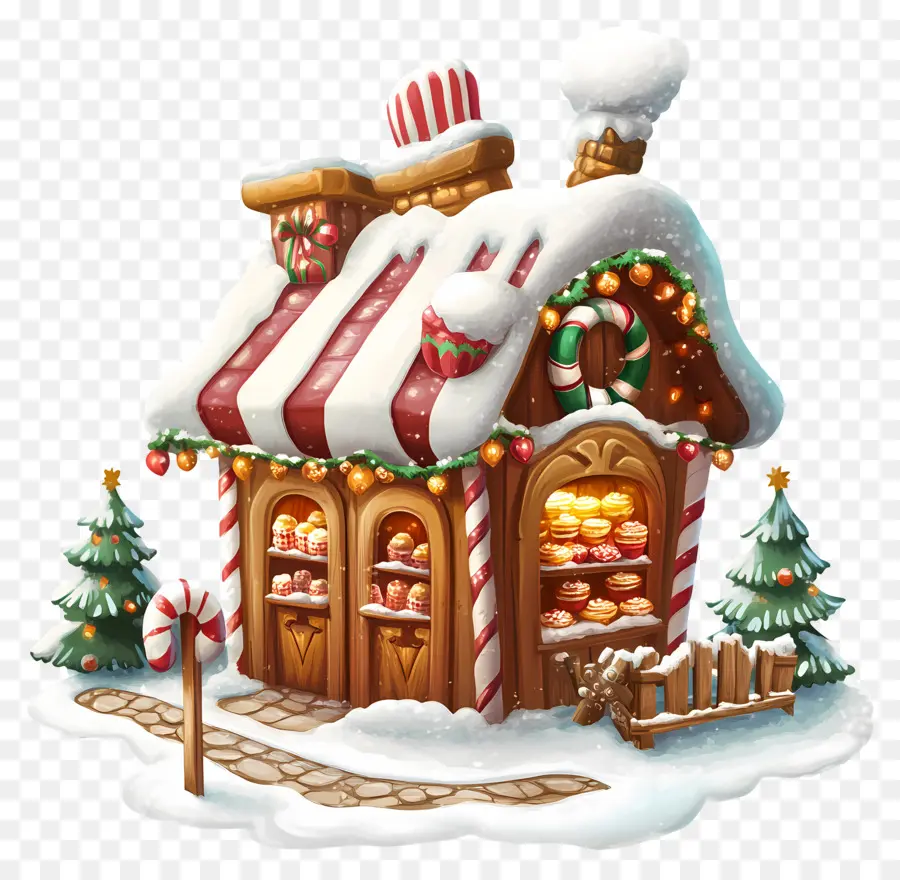 Noël，Maison En Pain D'épice PNG