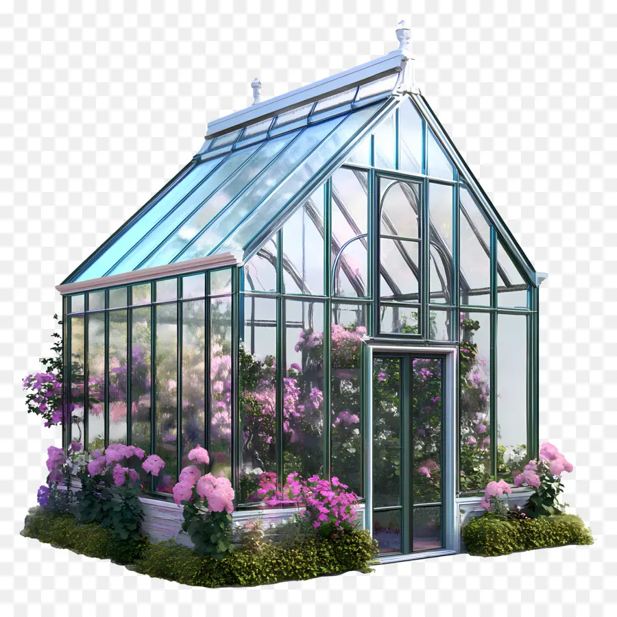 Maison De Fleurs En Verre，Serre En Verre PNG