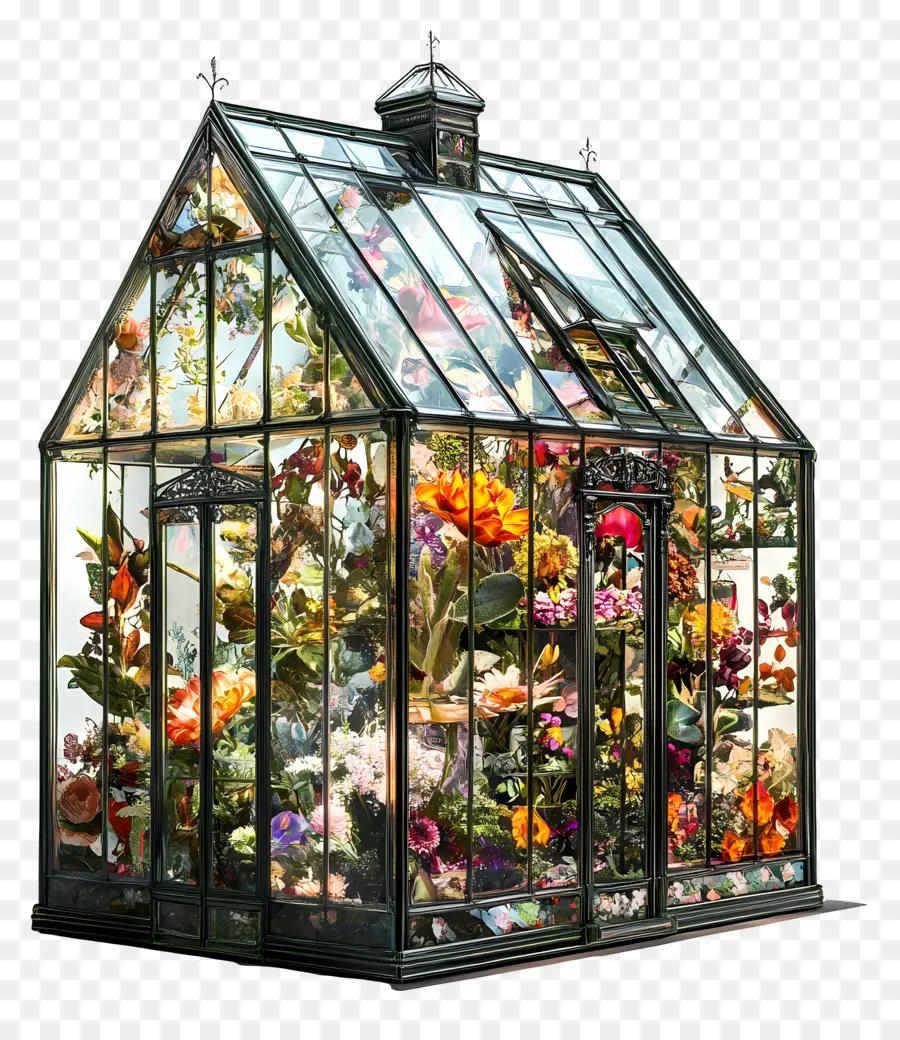 Maison De Fleurs En Verre，Serre En Verre PNG