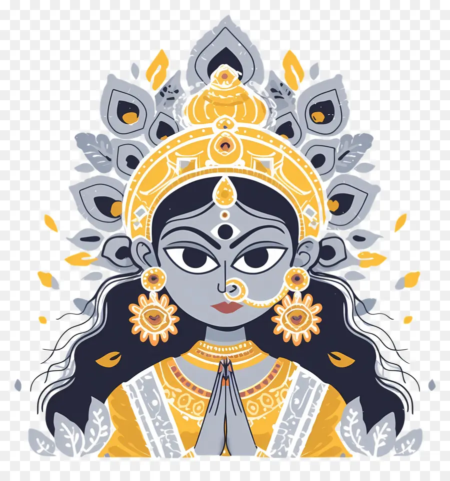 Navratri，Illustration De La Déesse PNG