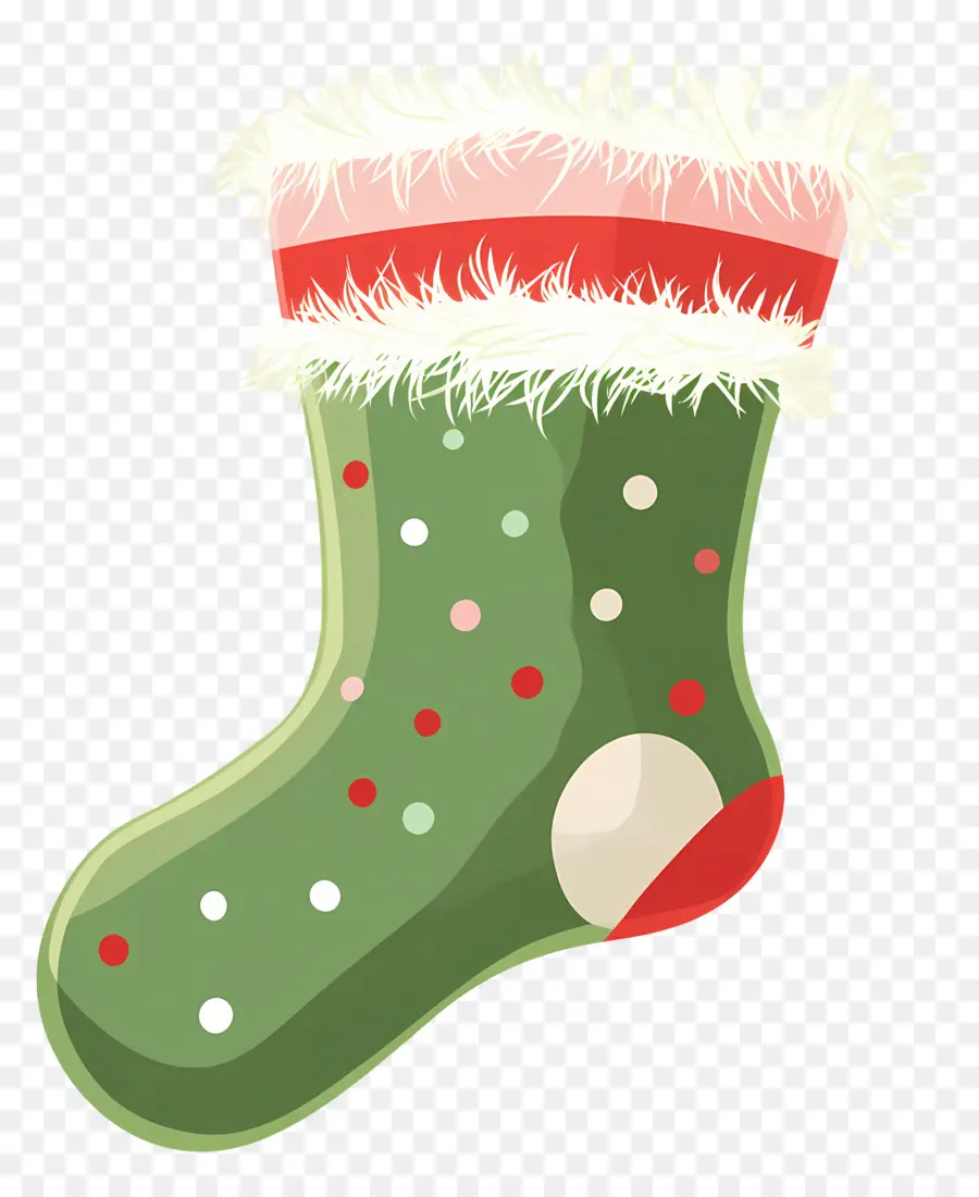 Chaussettes De Noël，Bas Vert PNG