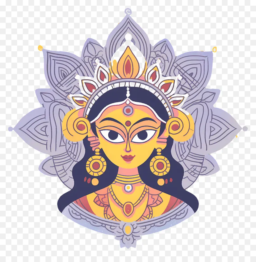 Navratri，Illustration De La Déesse PNG