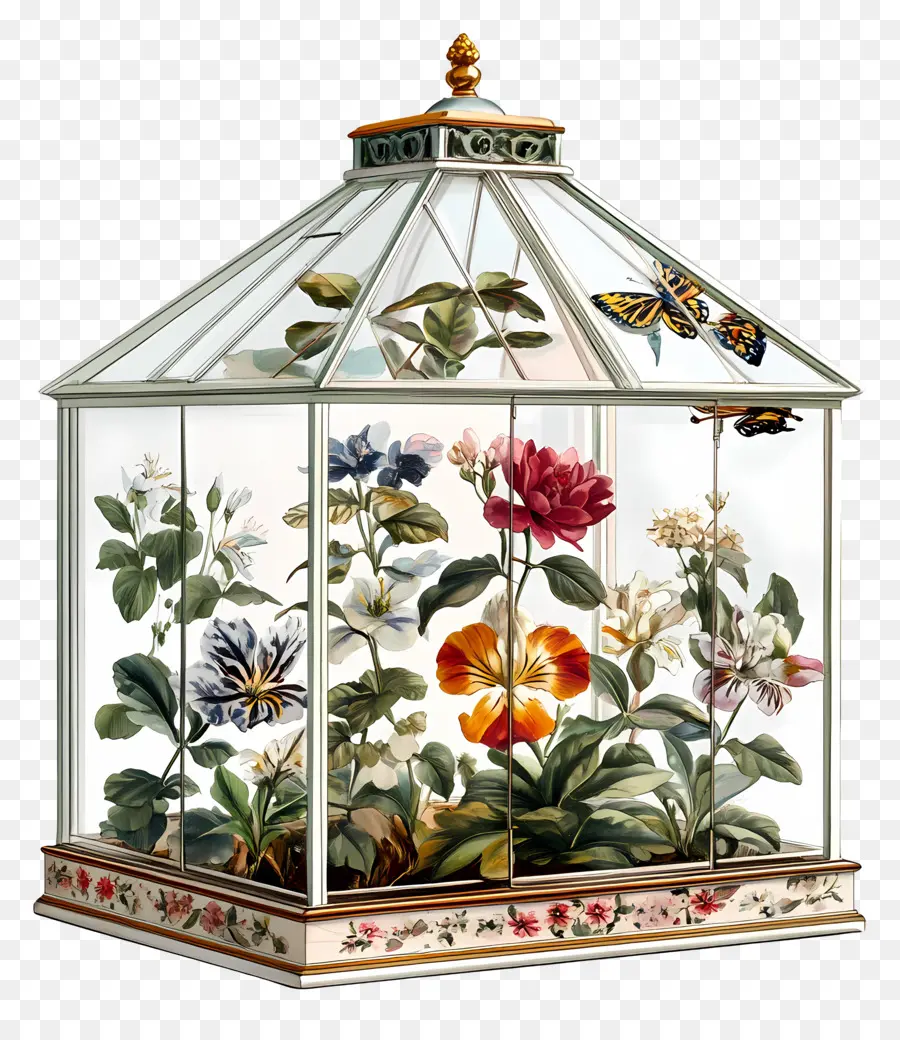 Maison De Fleurs En Verre，Terrarium Fleuri PNG