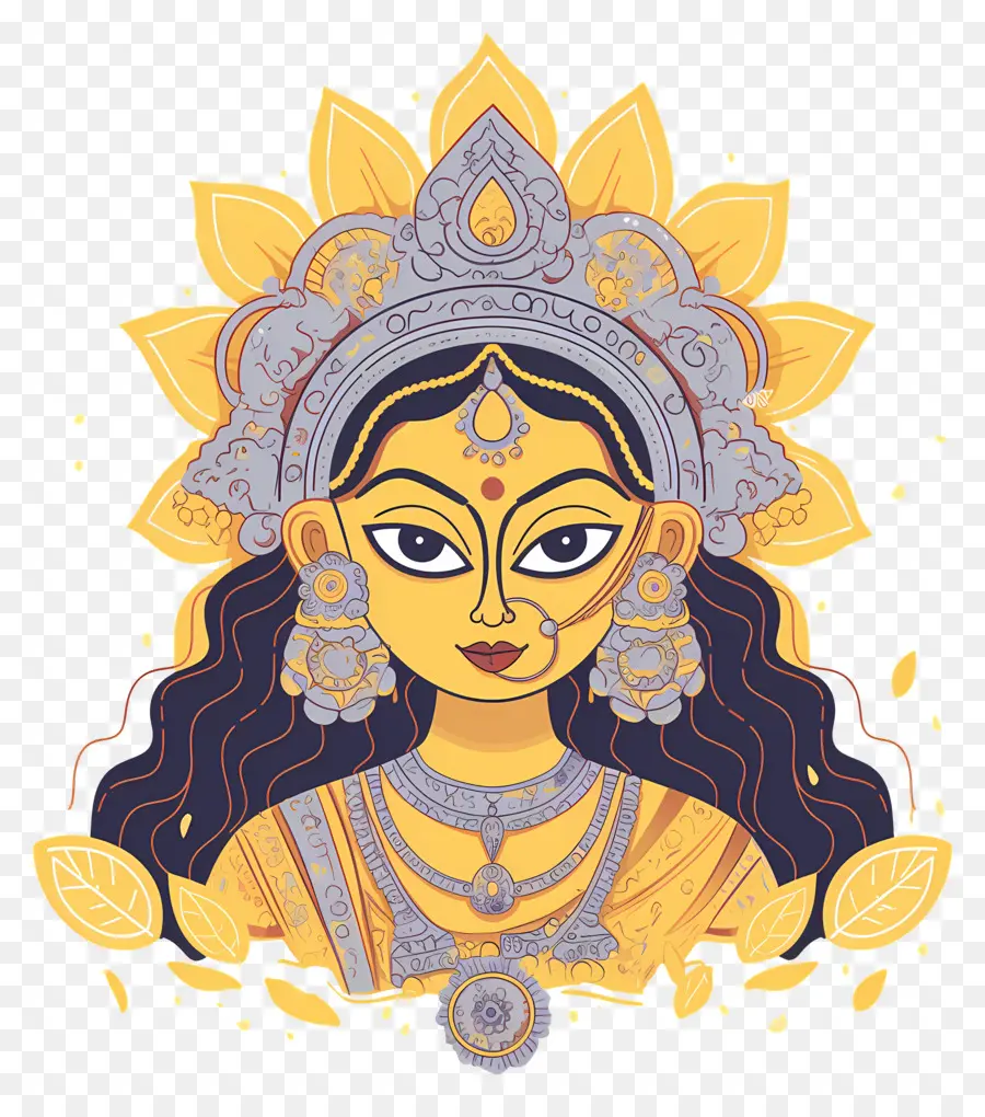 Navratri，Illustration De La Déesse PNG