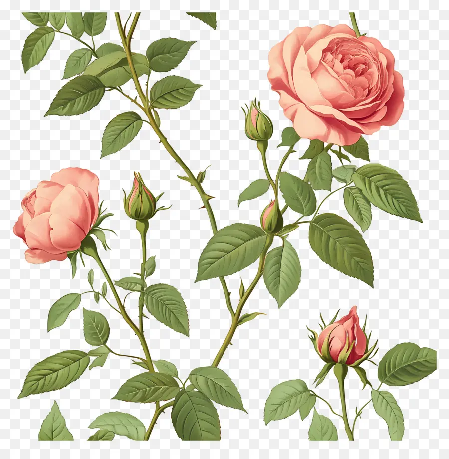 Fond De Fleurs，Rose Rose PNG