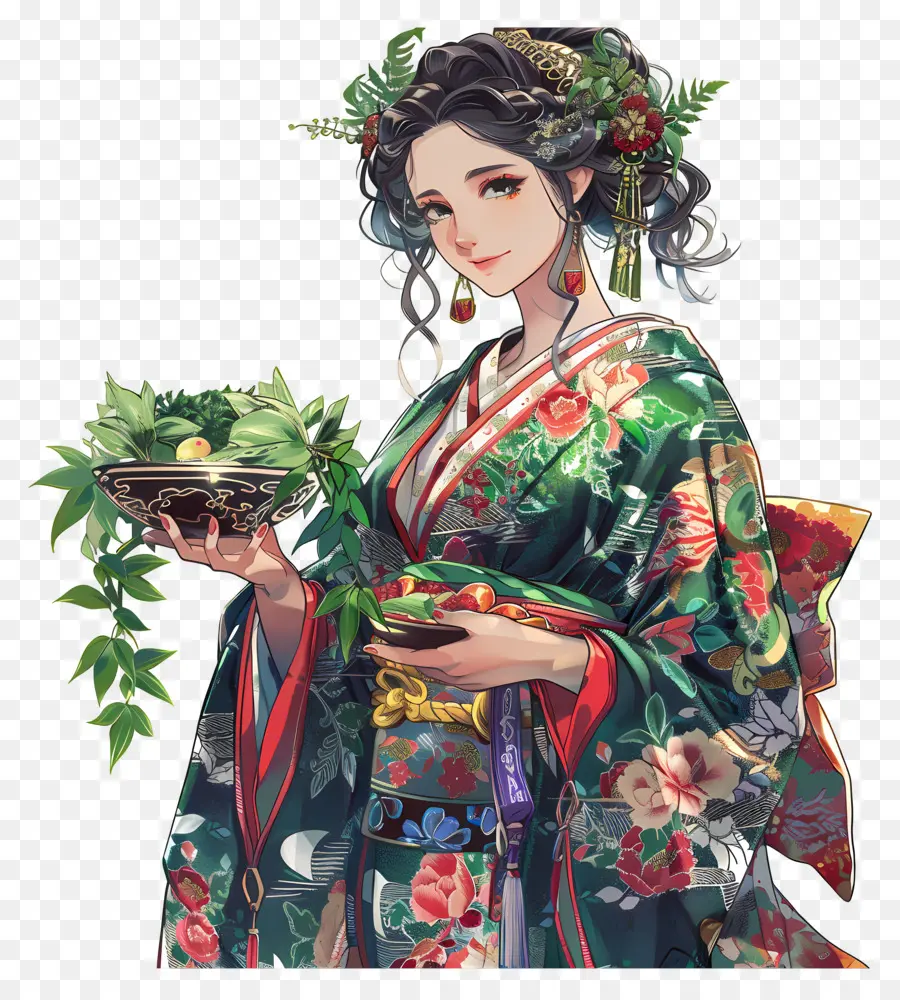 Femme Traditionnelle，Femme En Kimono PNG