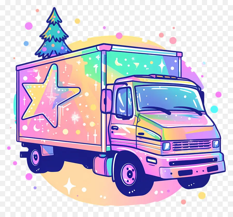 Camion De Noël，Camion Coloré PNG