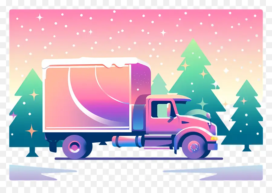 Camion De Noël，Camion Coloré PNG